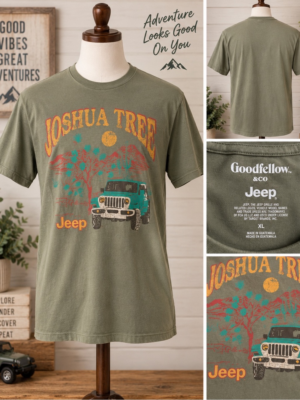 Goodfellow & Co Olive Joshua Tree Jeep Graphic Tee
